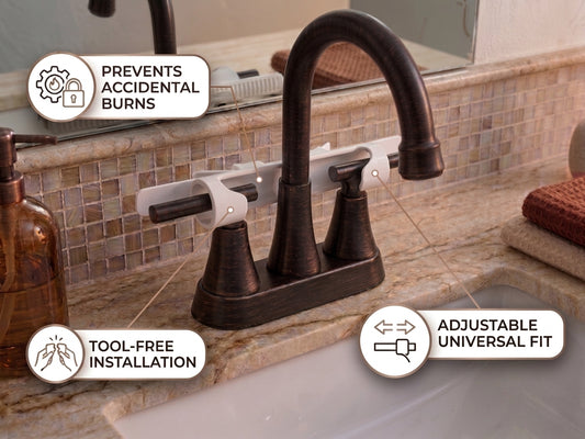 SINK - Child Proof Faucet Lock for Tub & Sink | Stop Toddlers & Pets Turning Handles | Hot Water Burn Prevention | No-Tool Installation
