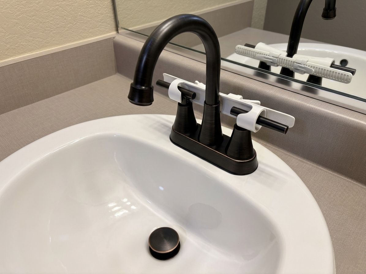 SINK - Child Proof Faucet Lock for Tub & Sink | Stop Toddlers & Pets Turning Handles | Hot Water Burn Prevention | No-Tool Installation